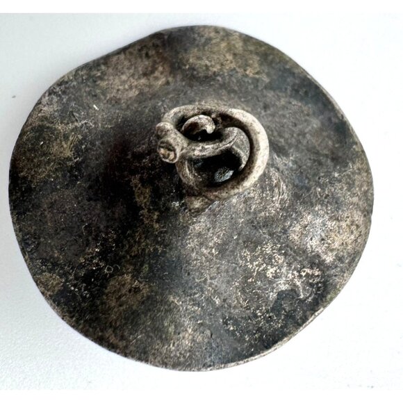 Chinese Antique Enamel Metal Frog Button Lily Pad Symbolizing Wealth & Prosperit - Picture 4 of 6